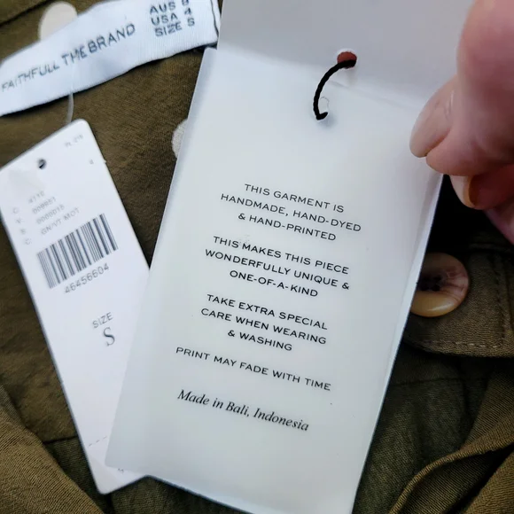 NWT FAITHFULL THE BRAND Rio Shirt Tie Front Relaxed Fit Ronja Polka Dot Small - Picture 8 of 13